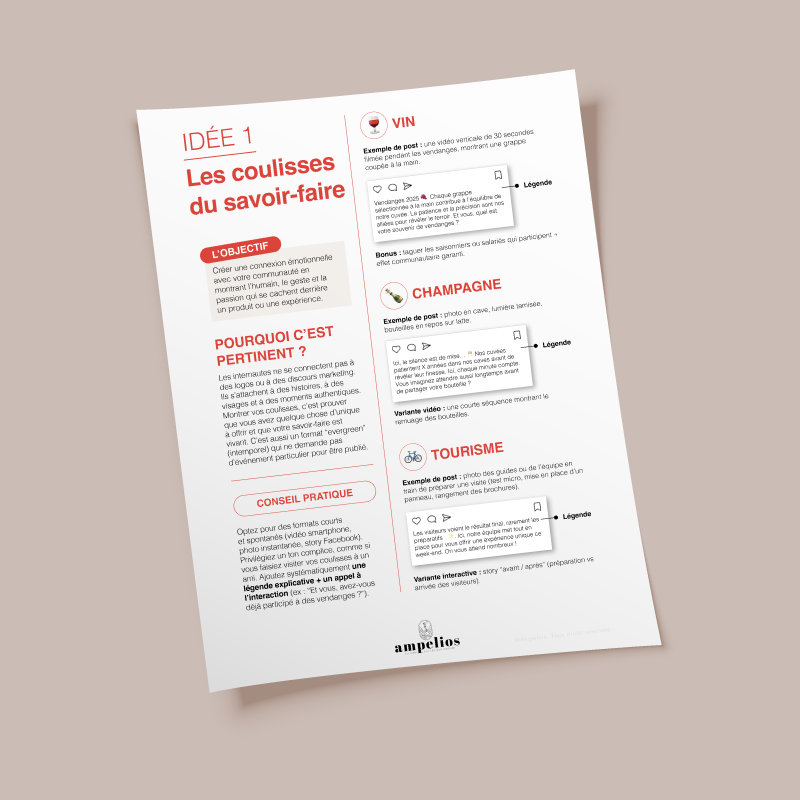 Guide Ampelios pour créer des publications Facebook engageantes dans le vin, le champagne et le tourisme