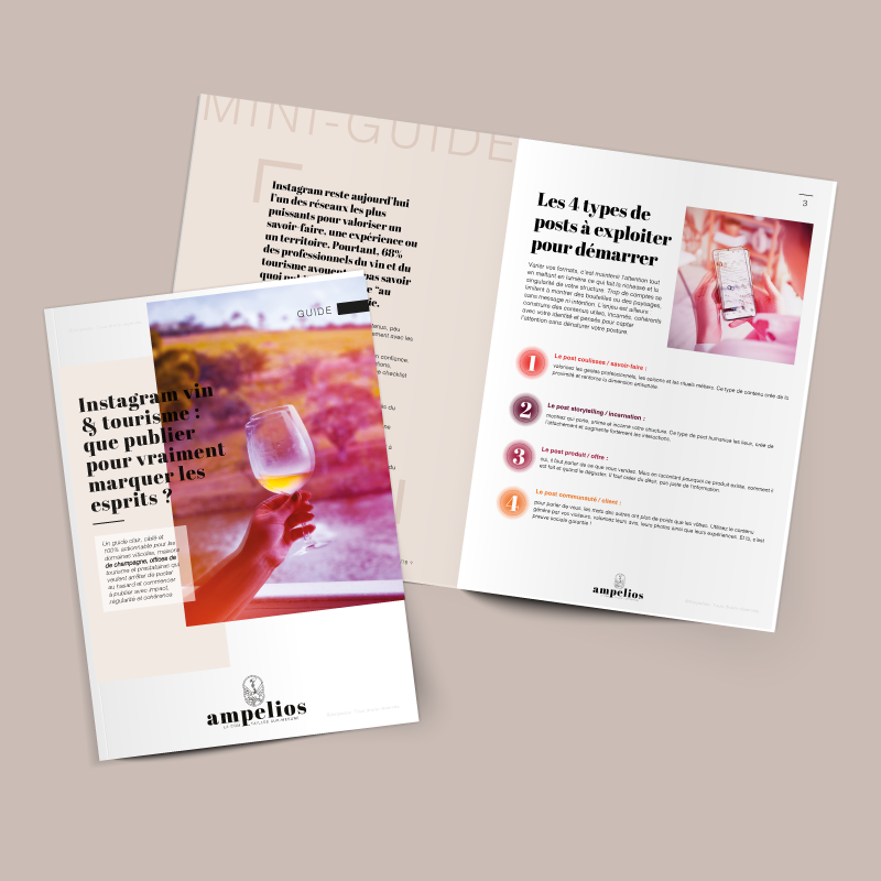 Guide Ampelios pour aider les acteurs du vin, du champagne et du tourisme à créer des contenus Instagram mémorables