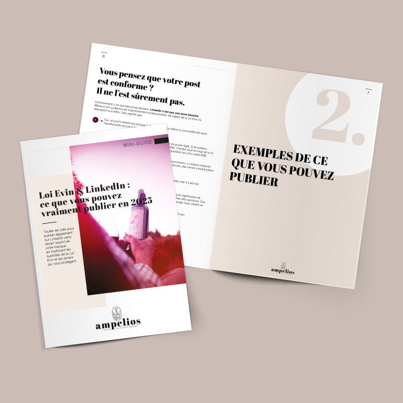 Guide Ampelios pour comprendre la Loi Evin et publier sereinement sur LinkedIn dans le vin et le champagne