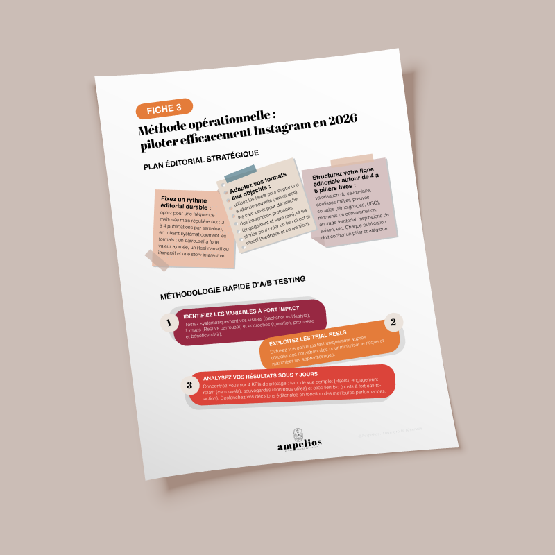 Stratégie Instagram 2026 : guide KPIs et plan éditorial | Ampelios